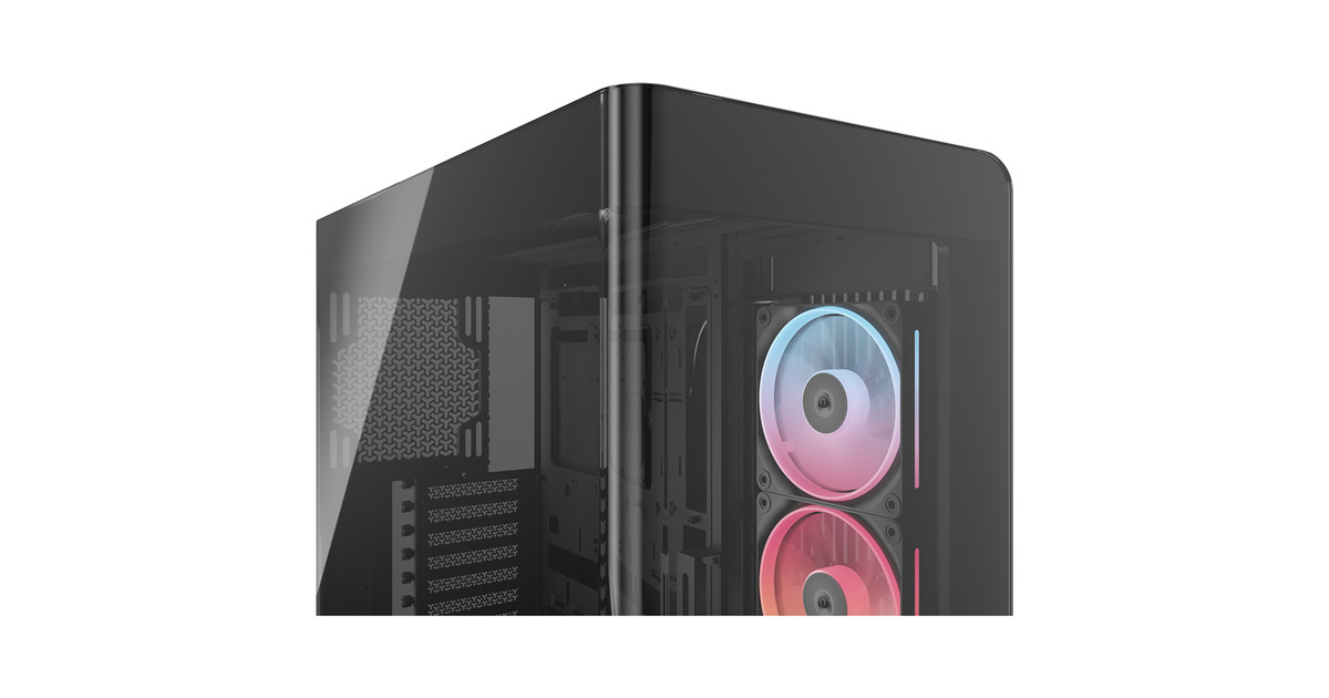 CorsairFRAME 4500X LX-R RGB LINK midi tower behuizing  (Zwart | 2x USB-A | 1x USB-C | Tempered Glass)