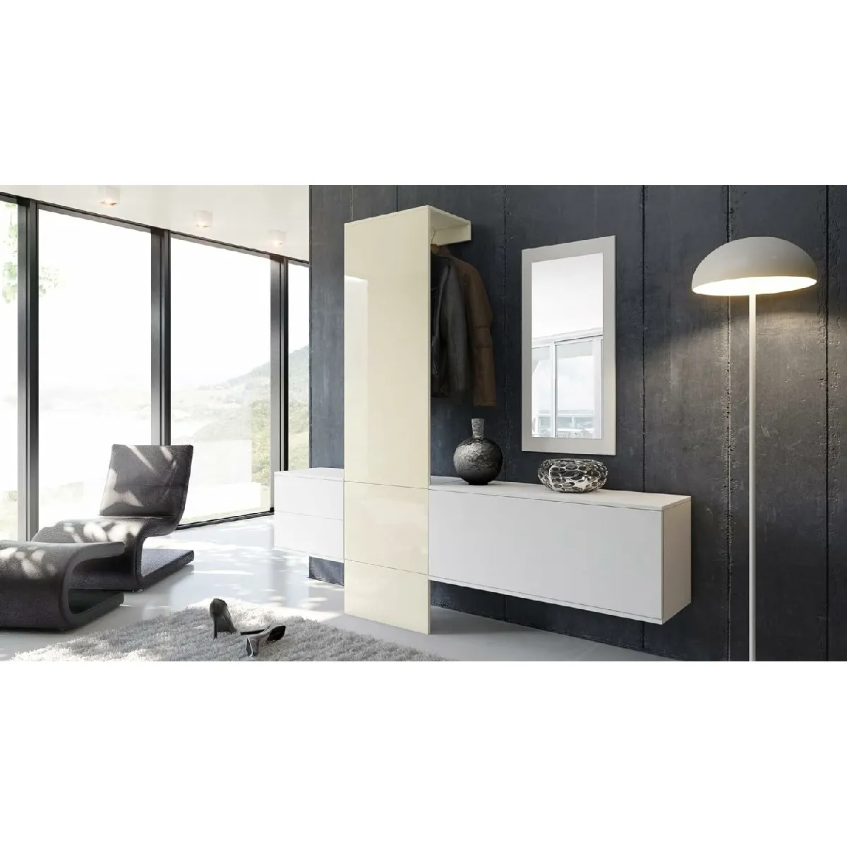 MPC Vestiaire Blanc Mat et Crème Laqué