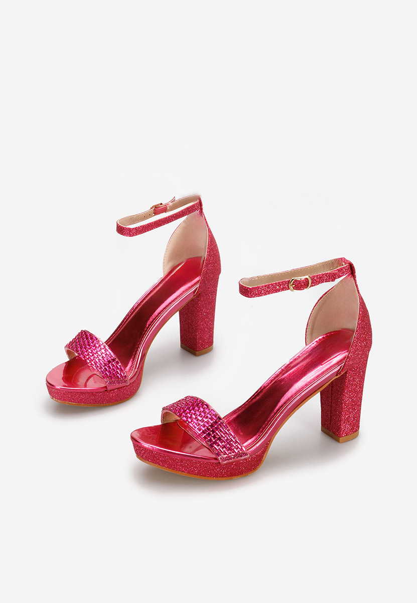 Sandales à talon épais et plateau fuchsia Amerie