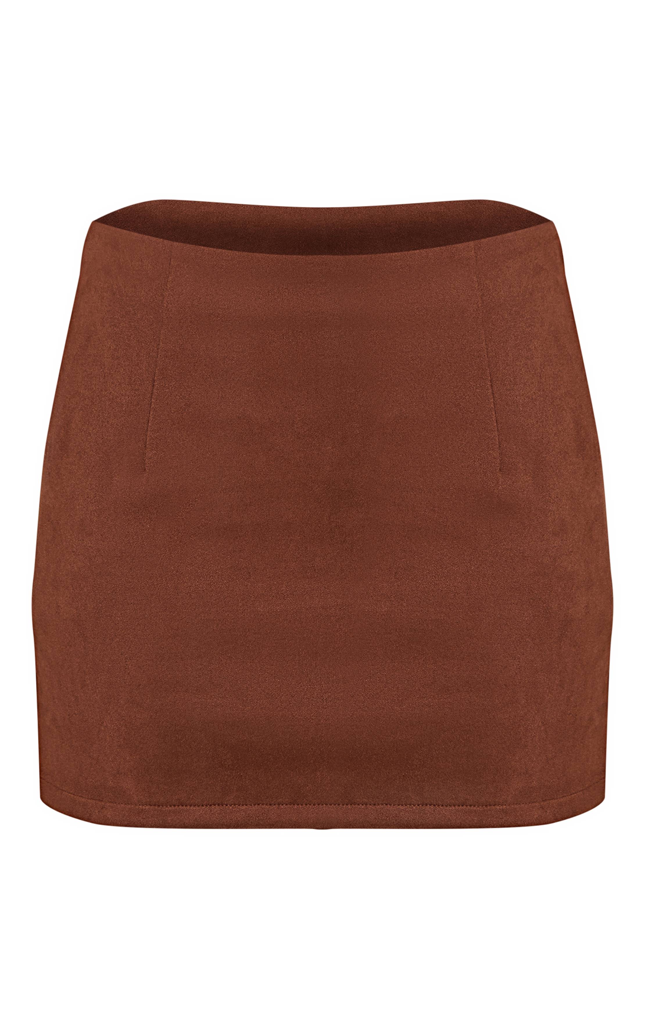 Chocolate Brown Jupe Mini Taille Mi-haute En Synthétique Coordonnée
