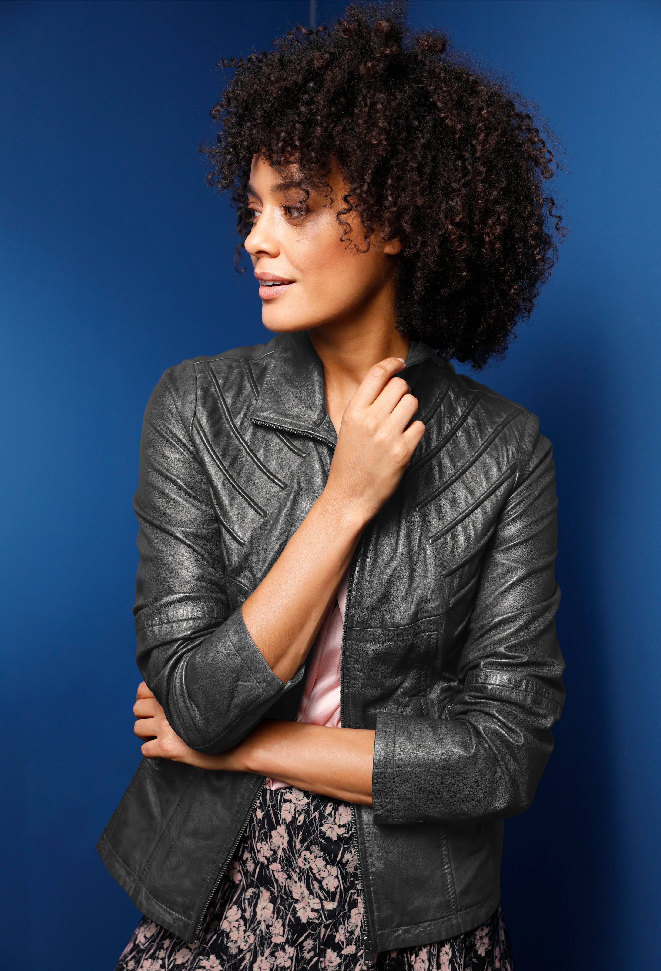 Mainpol Lederjacke in anthrazit