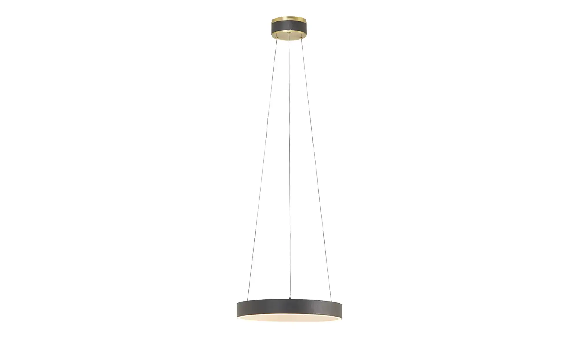 KHG LED-Pendelleuchte, Kunstleder schwarz/goldfarben