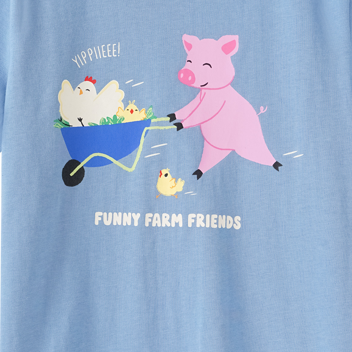 Topolino Jungen T-Shirt mit Bauernhof-Print hellblau