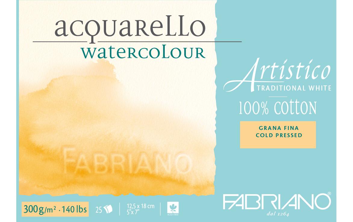 Aquarellblock Artistico Trad.White 12.5 x 18 cmArtistico-Papier aus 100% Baumwolle
