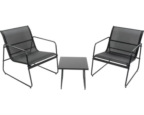 Balkonset, tuinmeubelset, loungeset, 2-zits inclusief 2 fauteuils en tafel
