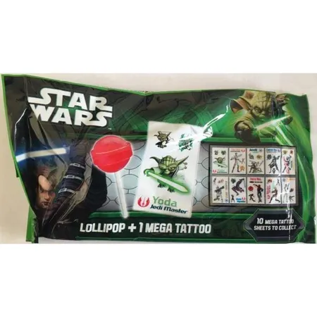 PBS Star Wars Lutscher + Mega Tattoo, 1 Packung, sortiert