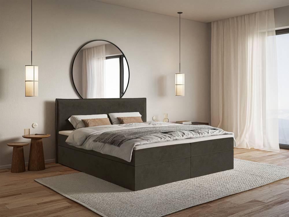 NADUVI Collection Boxspring Esmay velvet met opbergvak+topper 160x200