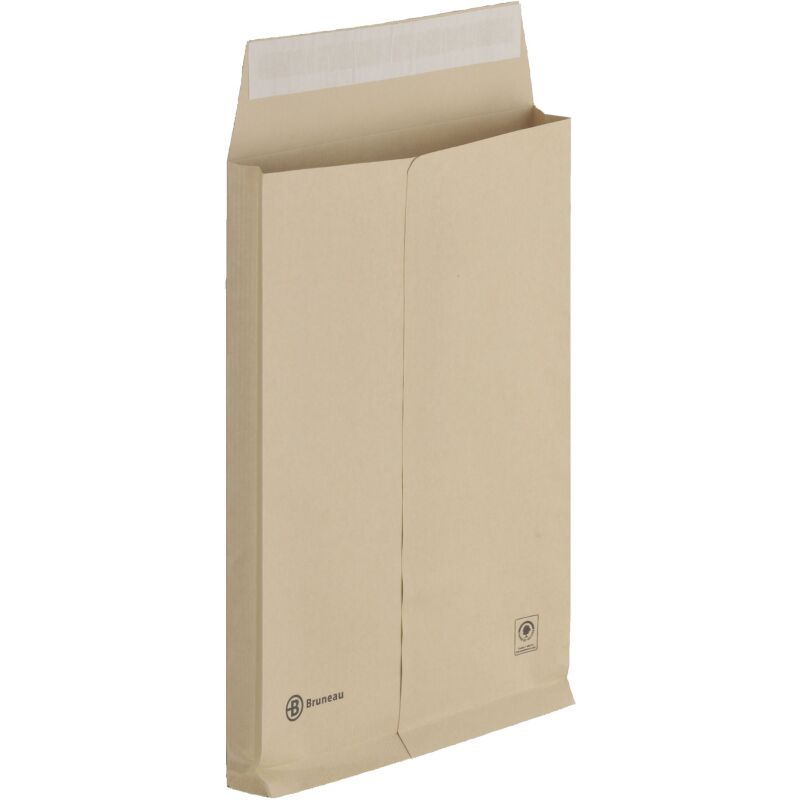 Bruneau - Pochette à soufflet 3 cm kraft brun 229 x 324 mm 120 g Bruneau sans fenêtre - Boîte de 50