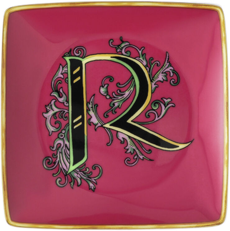 Versace Bowl 12cm sq. flat, Holiday Alphabet R, Versace Flerfarvet