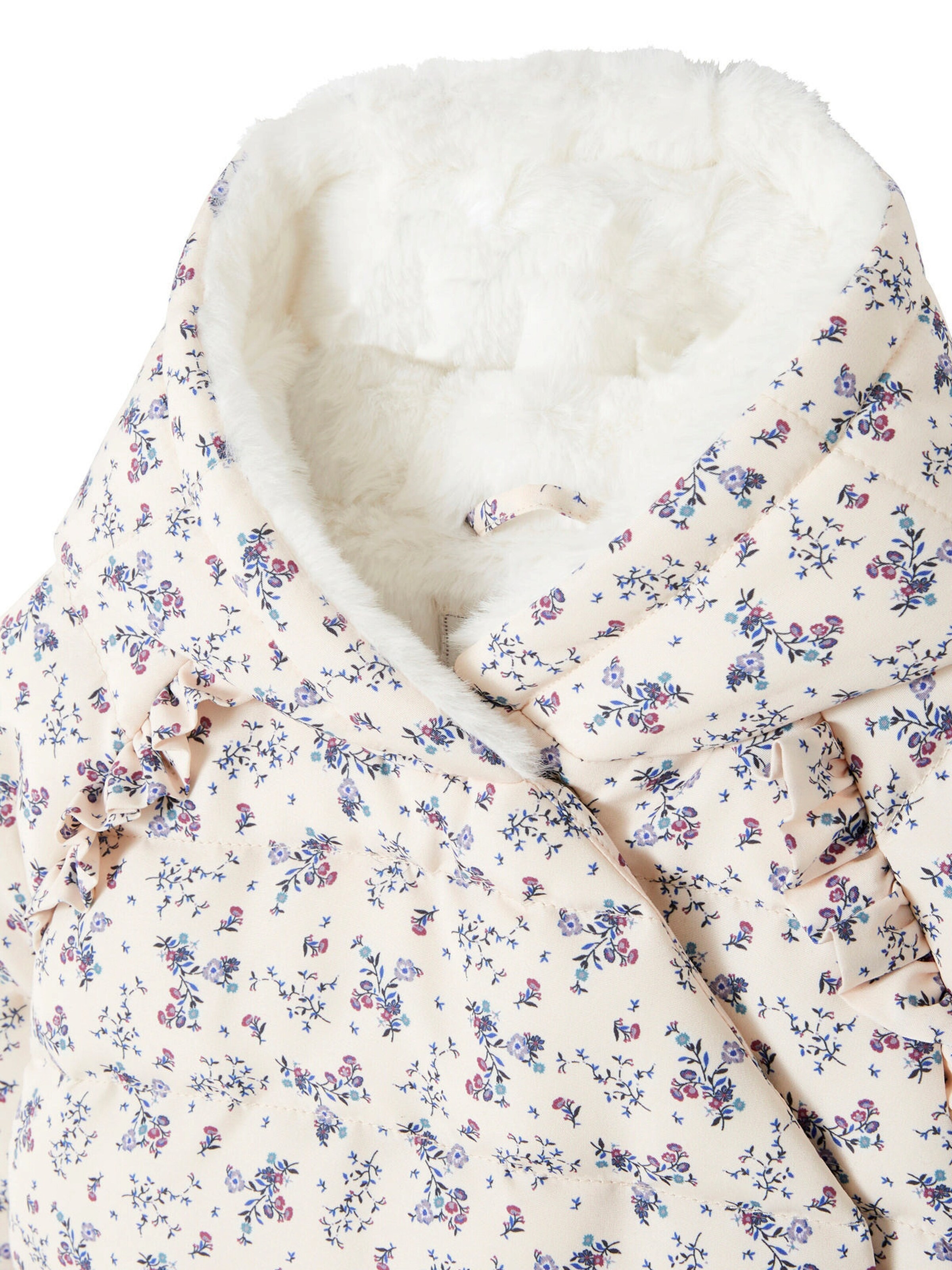 Vertbaudet Gefütterte Baby Steppjacke, Wickelform, Recycling-Polyester zartrosa