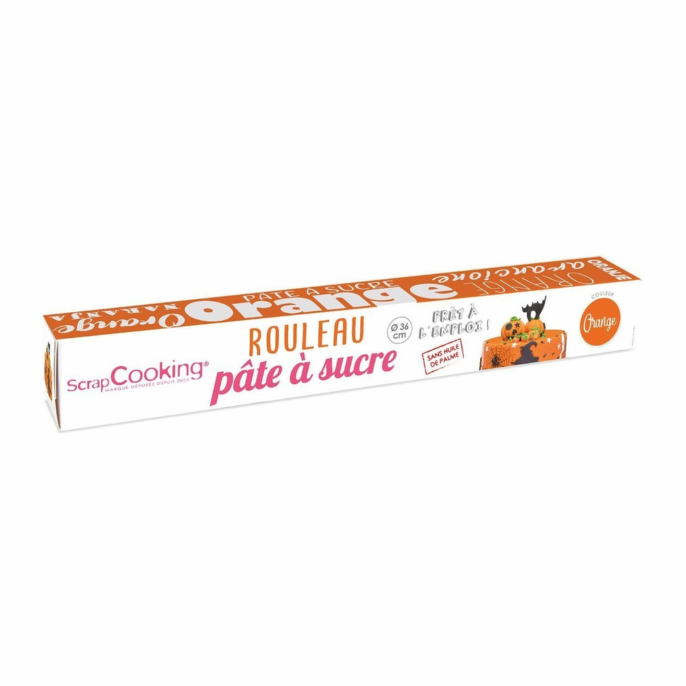 3 pâtes à sucre en rouleau orange ø 36 cm