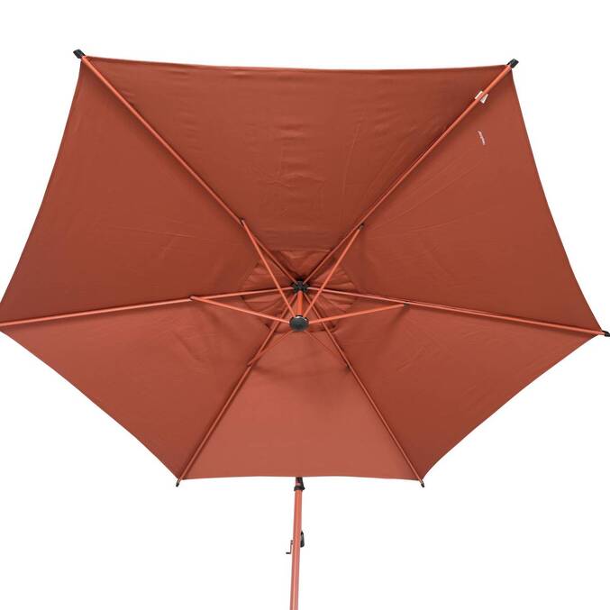 Parasol déporté rond MANOA Acajou