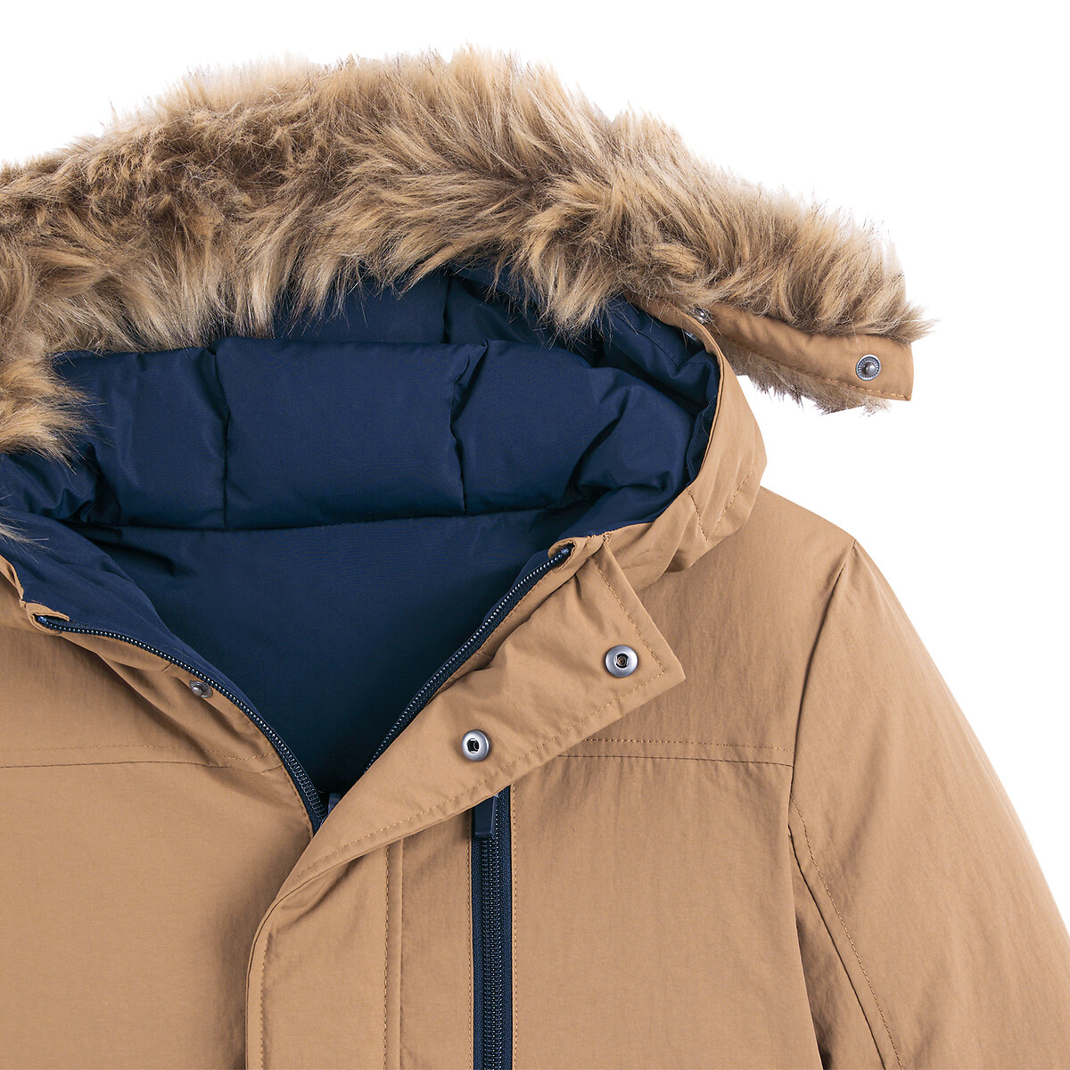 COLEÇÕES LA REDOUTE<br>Parka reversível com capuz forrado com pele sintética