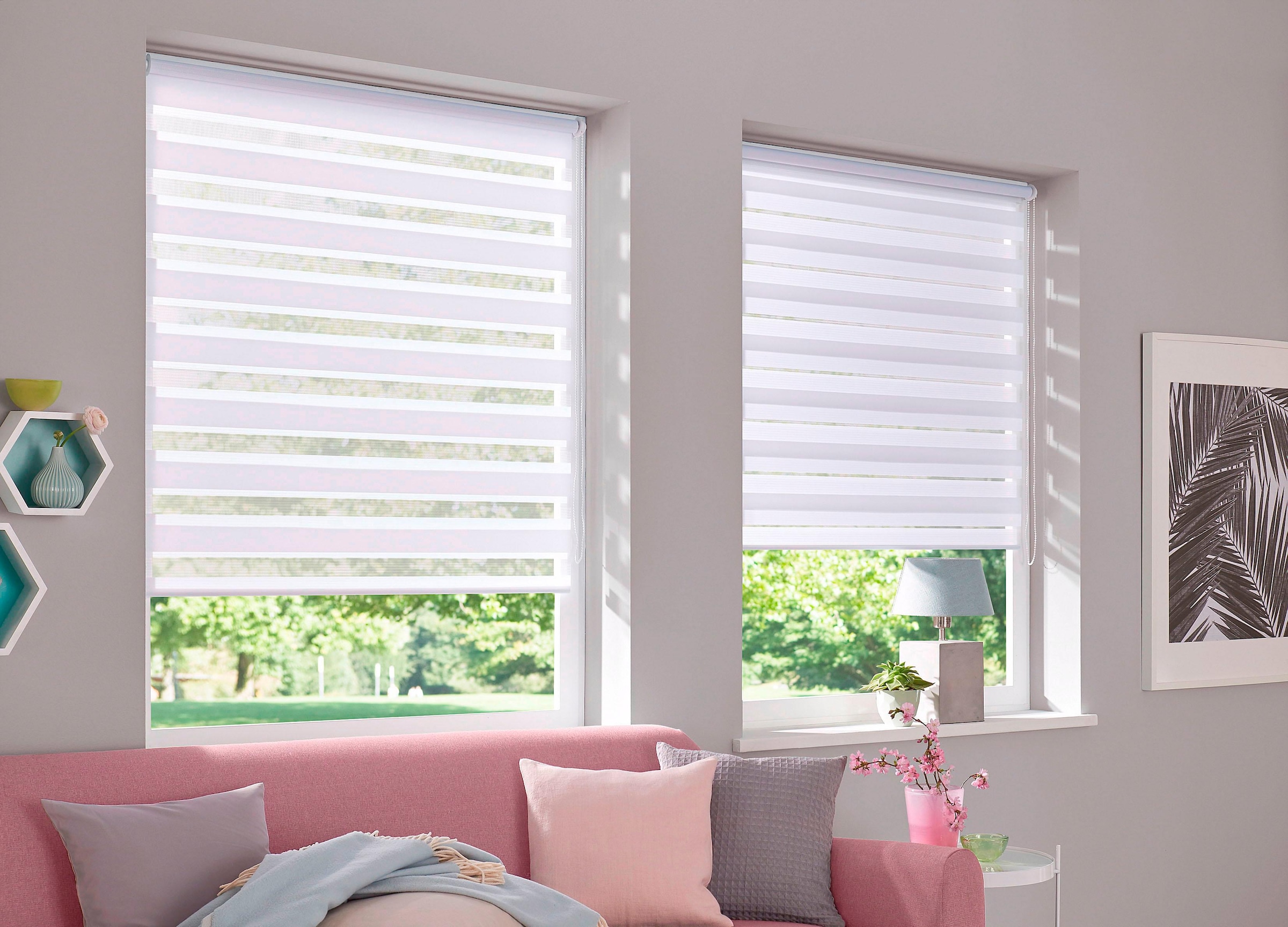 my home Doppelrollo »MARANO« Lichtschutz Sichtschutz | Verdunkelung ohne Bohren freihängend Fixmass, Bestseller mit über 6500 4,5-Sterne-Bewertungen, Klemmträgern