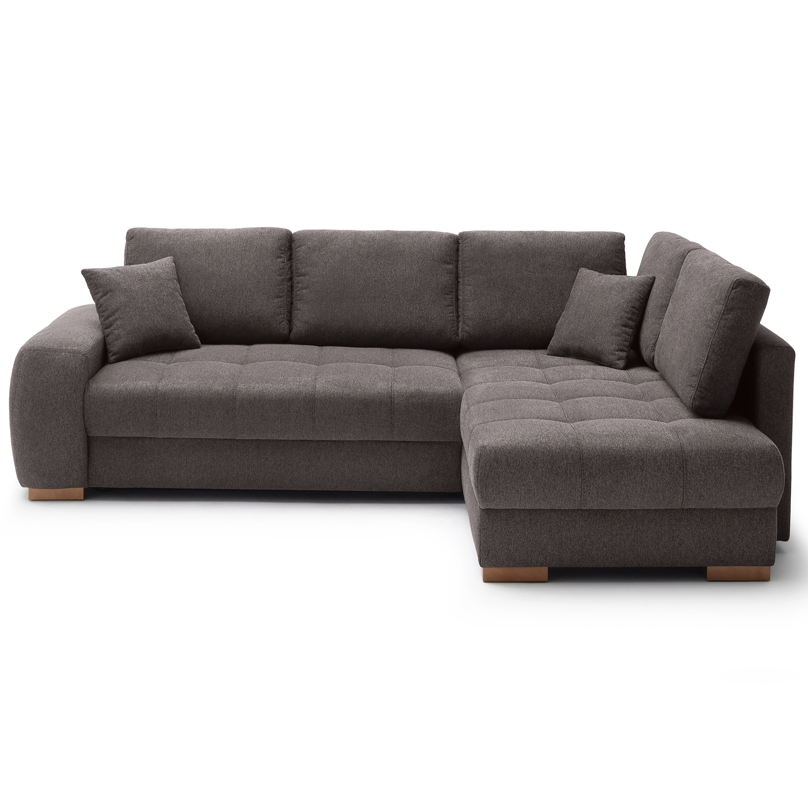 Ecksofa - rock - Boxspringfederung - Liegefunktion - Holzfüße