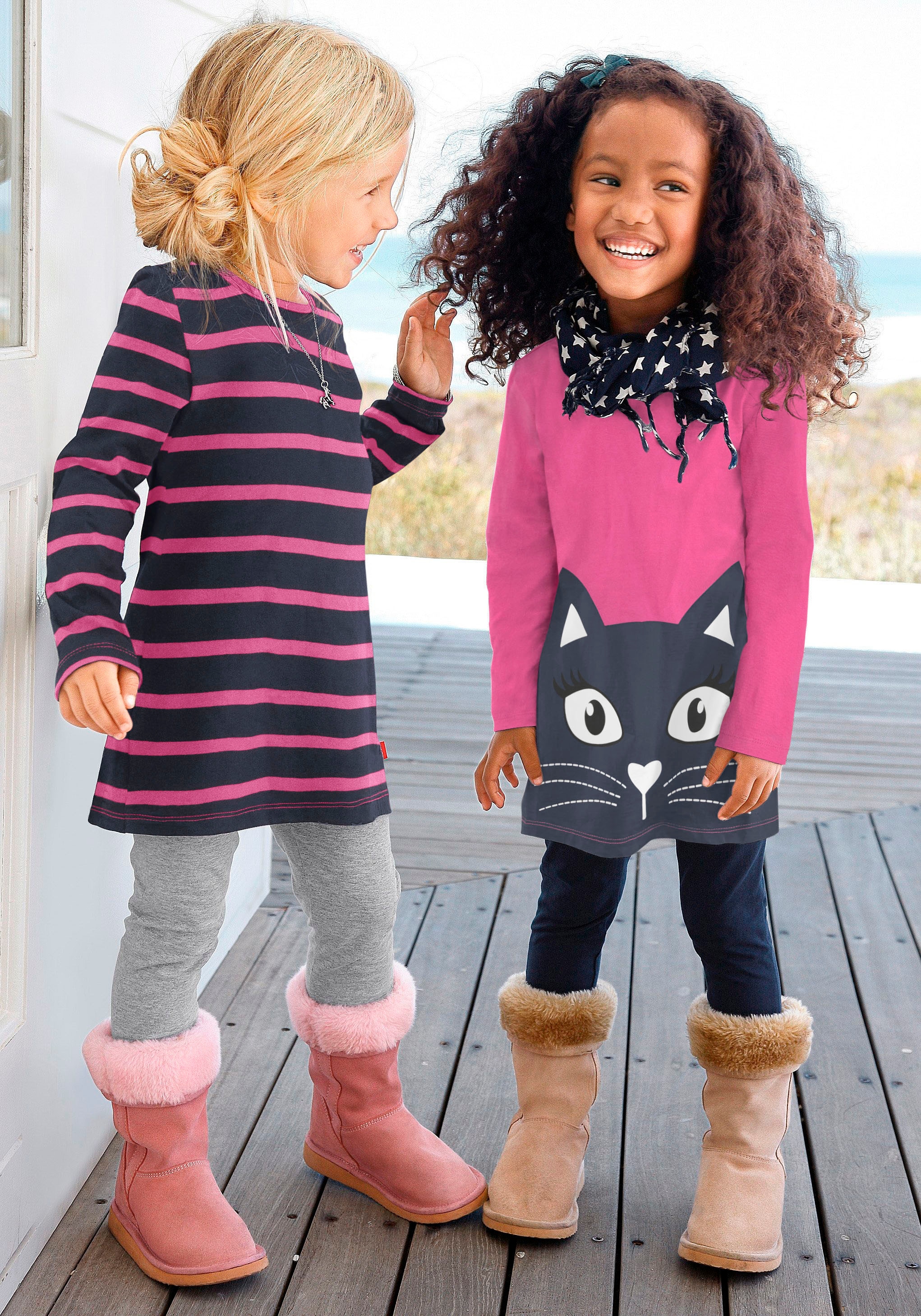 KIDSWORLD Langarmshirt »für kleine Mädchen«, 2 Stk. Langarm,  lässige Passform