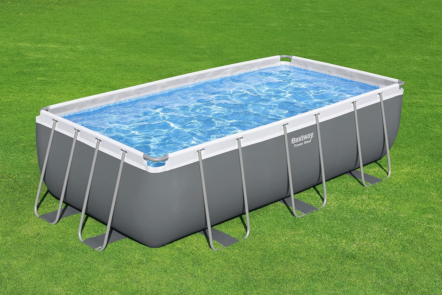 Bestway® Power Steel™ Solo Pool ohne Zubehör 404 x 201 x 100 cm, grau, eckig