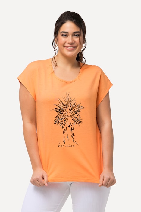 T-Shirt, Metallic-Tiermotiv, Oversized, Rundhals, Halbarm