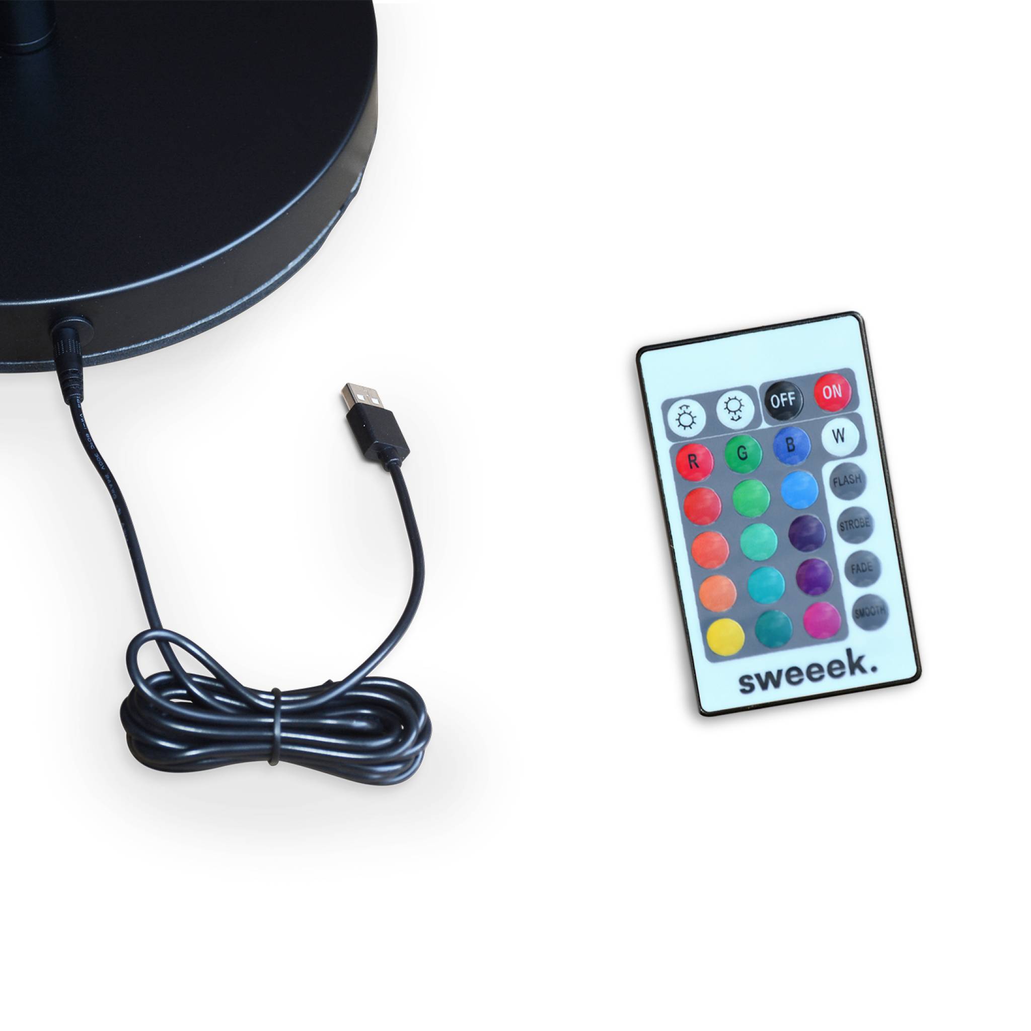 Lampadaire extérieur 150 cm lampada xl led hybride . Lampe multicolore sur pied. Luminaire design à batterie. Solaire. Télécommandé