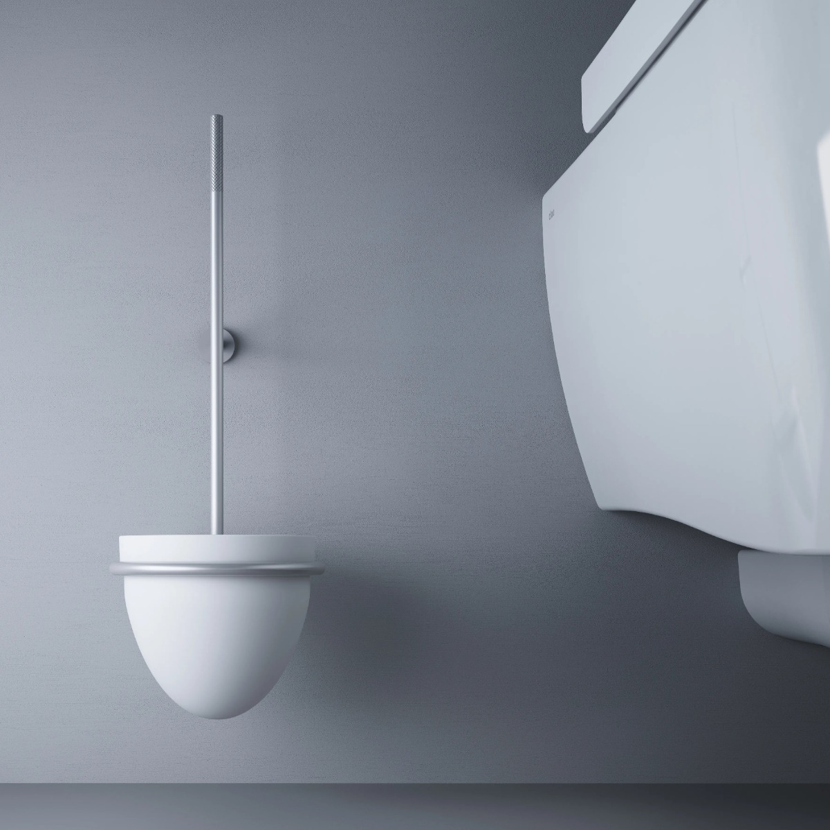 Clou Slim toiletborstel solid surface wit mat