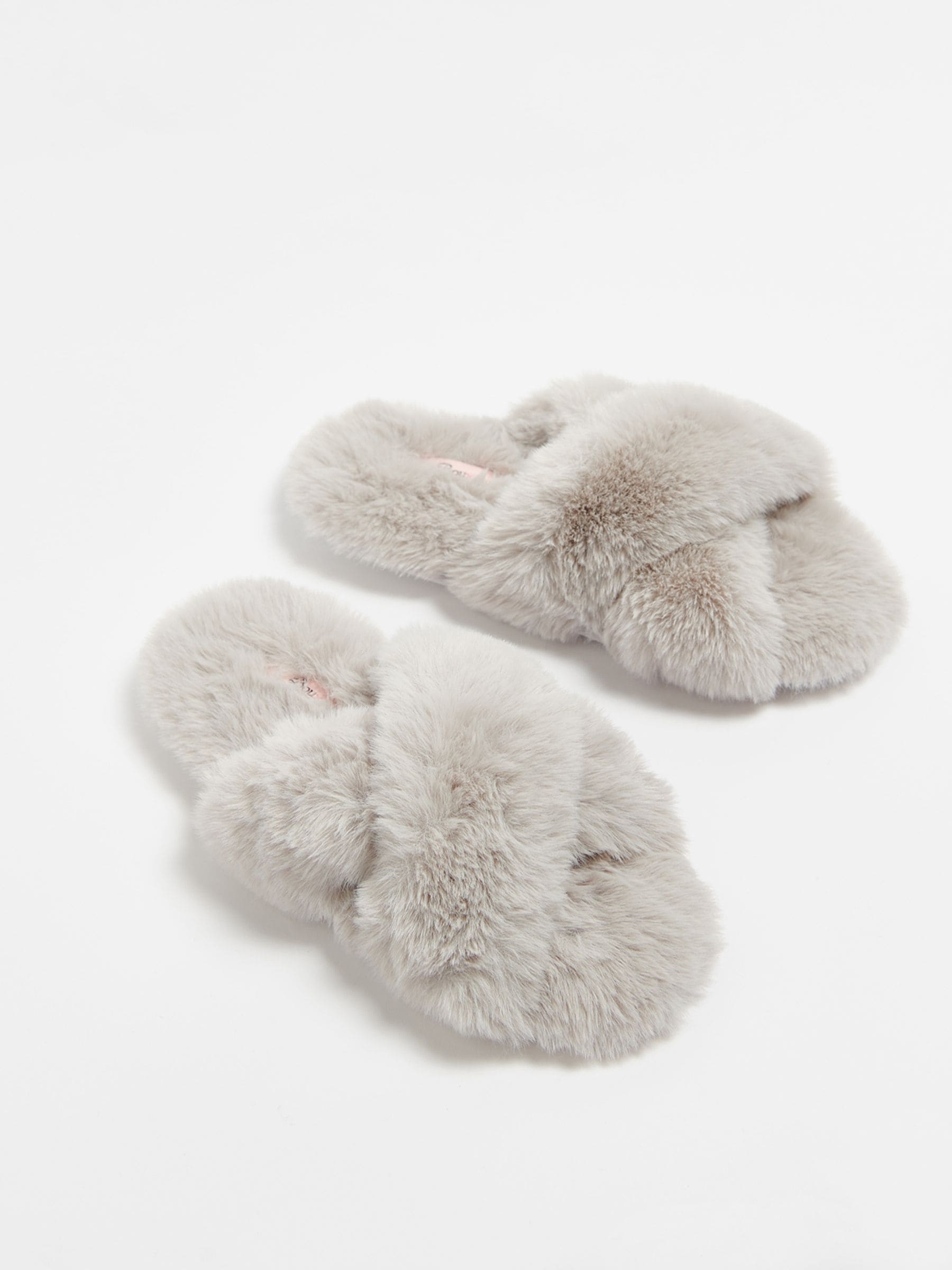 Lichtgrijs - Boux Avenue Cross Band Slippers