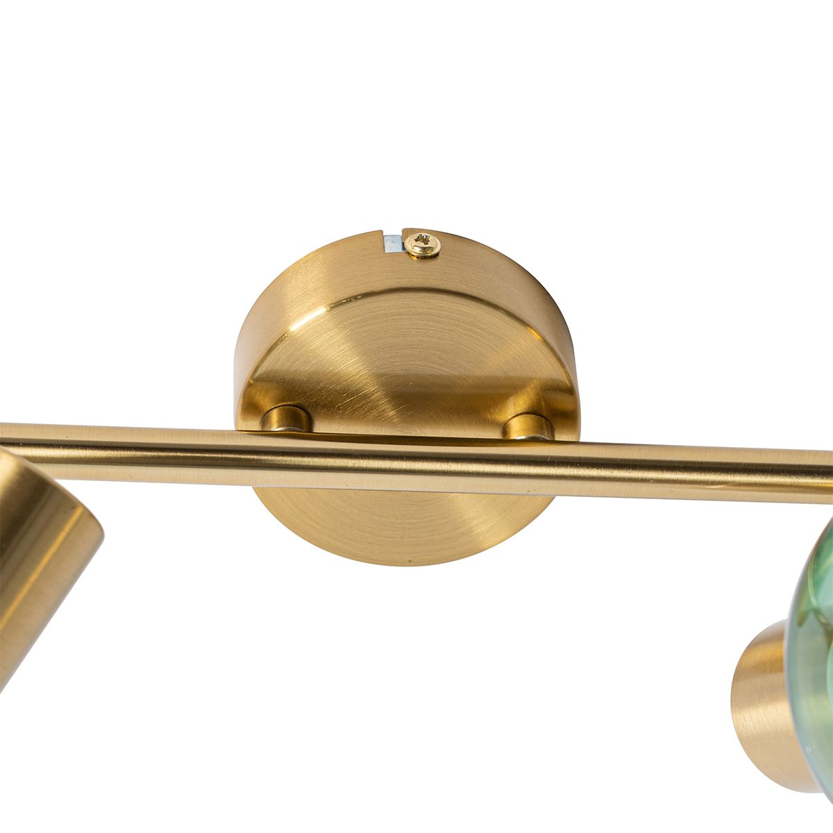 Art Deco spot goud met groen glas 2-lichts - Vidro