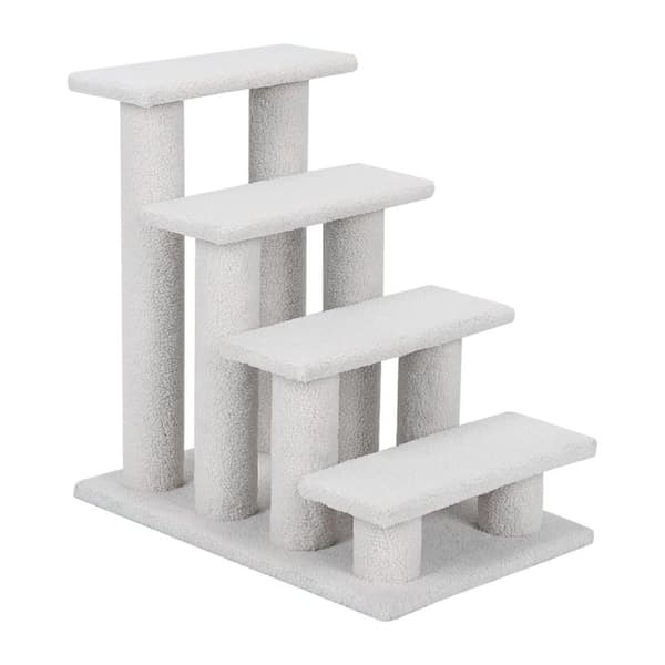 4 trinns dyretrapper for katter og hunder opptil 25 kg kattetrapper hundetrapper beige