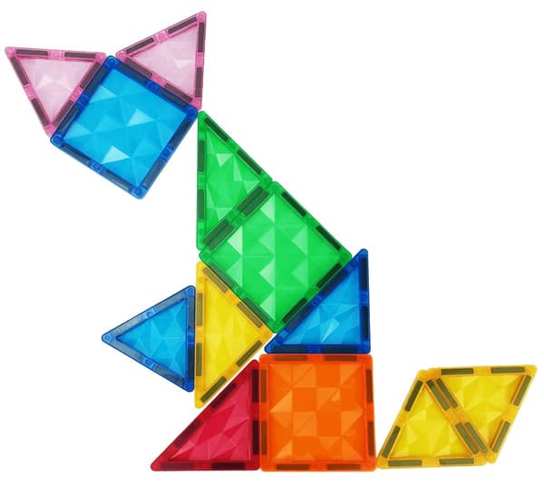 Magnetic Tiles byggesett 92 stk (32 stk. + 60 stk.)
