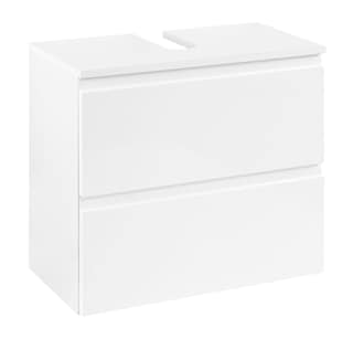 Waschbeckenunterschrank CARDIFF 60 x 53 cm Weiß Hochglanz