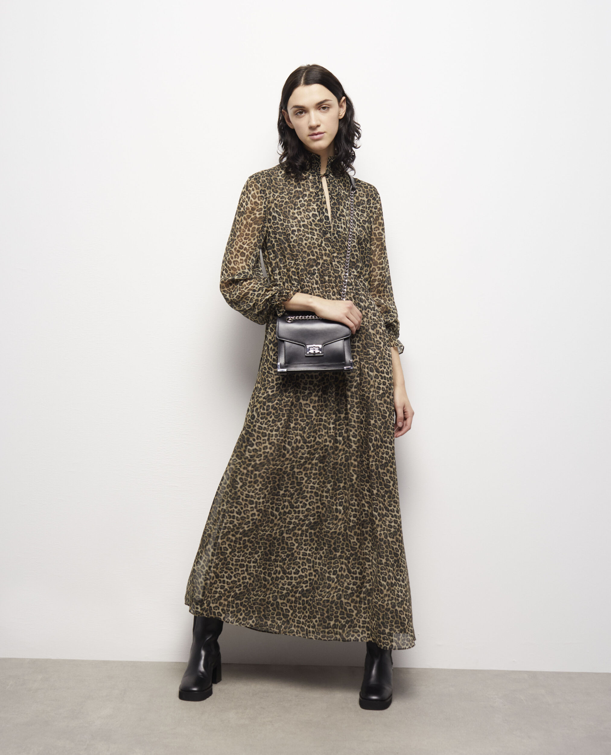 Robe longue léopard