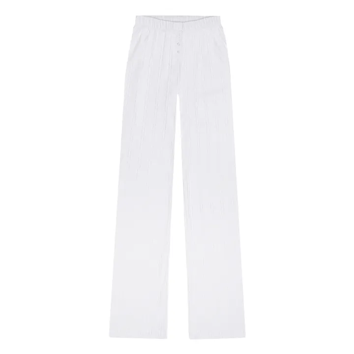 Cou Cou Intimates Pantalon Lounge Pointelle Coton Bio | Blanc