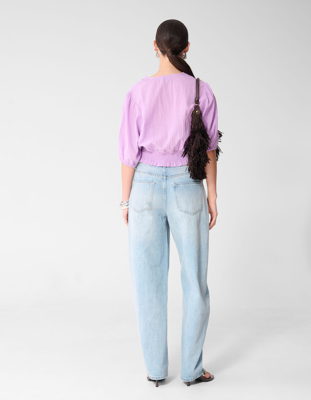 Tape Cropped Top Lichtpaars