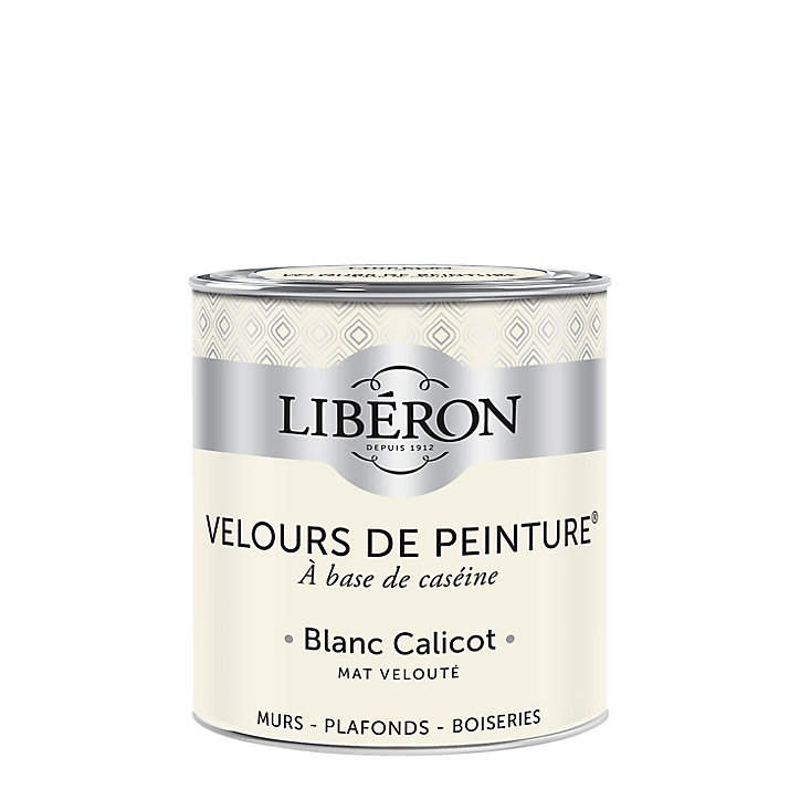 Peinture murs, plafonds et boiseries Velours de peinture blanc calicot Libéron 0,5L