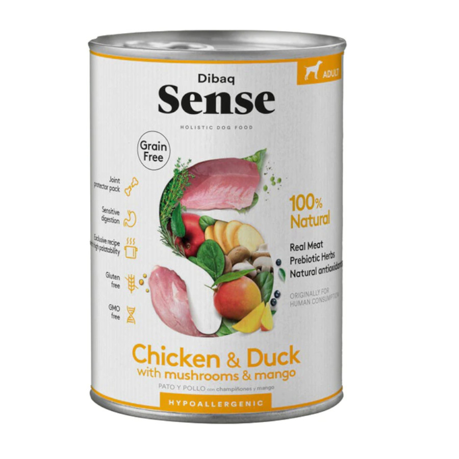 Dibaq Adult Sense Frango e Pato em Lata Sem Grãos para Cães