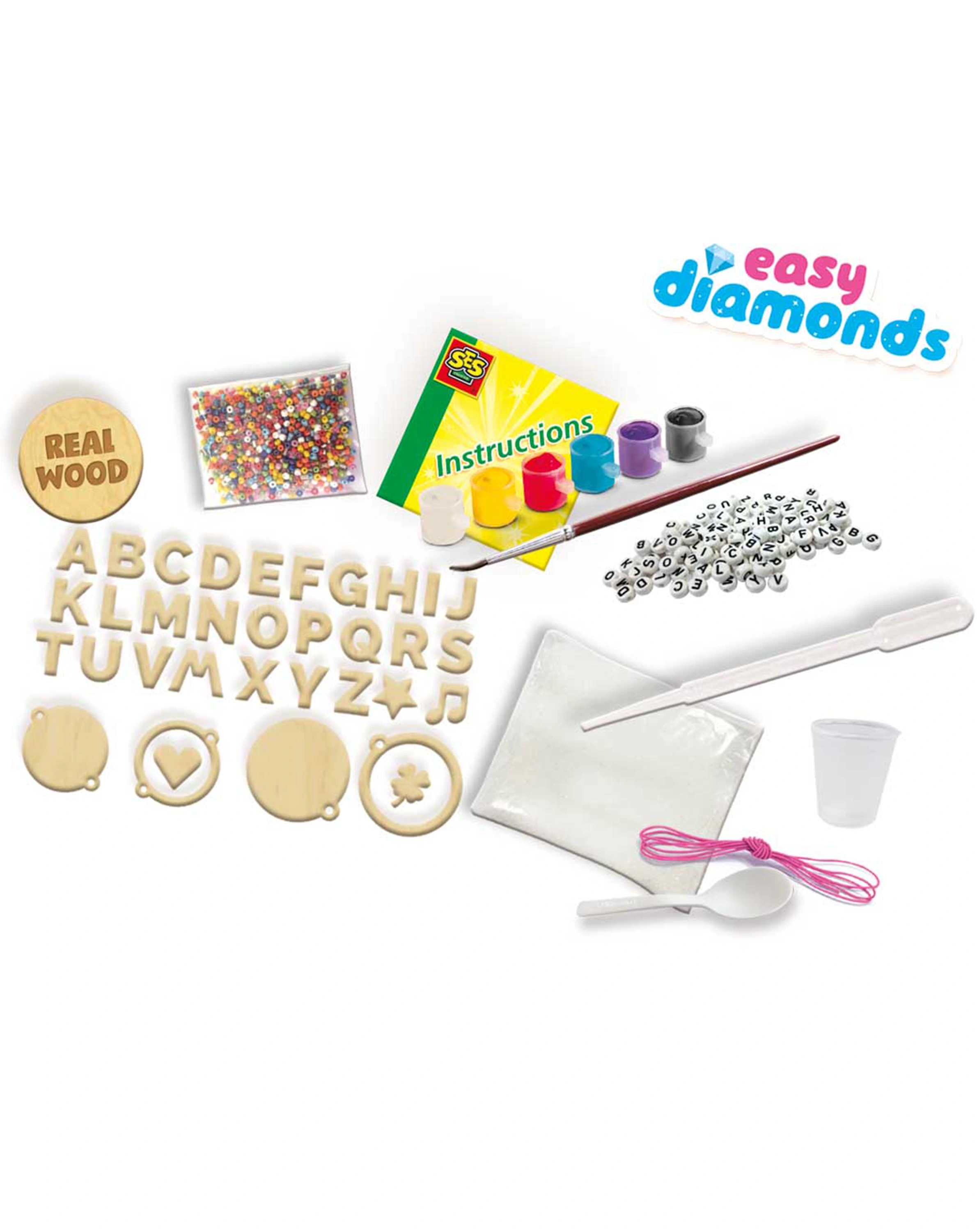Schmuck-Bastelset EASY DIAMOND - BUCHSTABEN in bunt