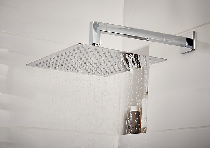 Bras de pomme de douche carré chromé Cooke & Lewis