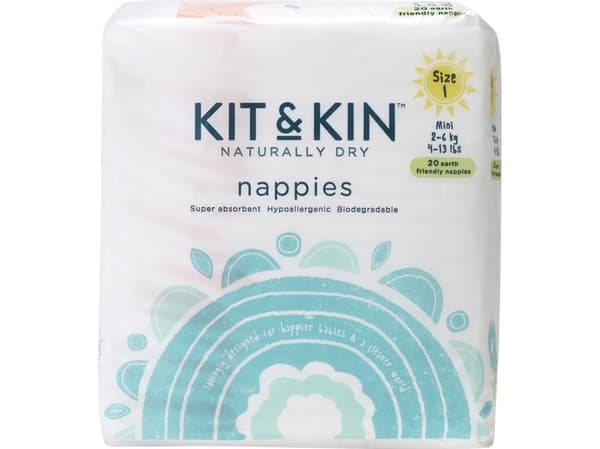 Kit and Kin Biologisk nedbrytbare bleier 1, 2-6 kg, 20 stk.