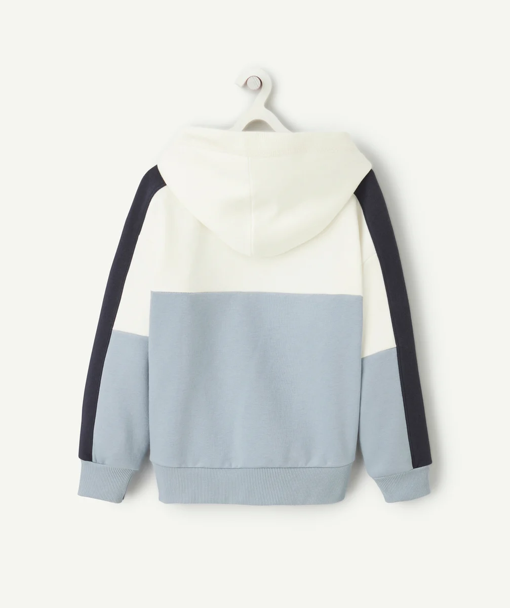 SWEAT À CAPUCHE GARÇON EN FIBRES RECYCLÉES DEMI-ZIPPÉ AVEC POCHE