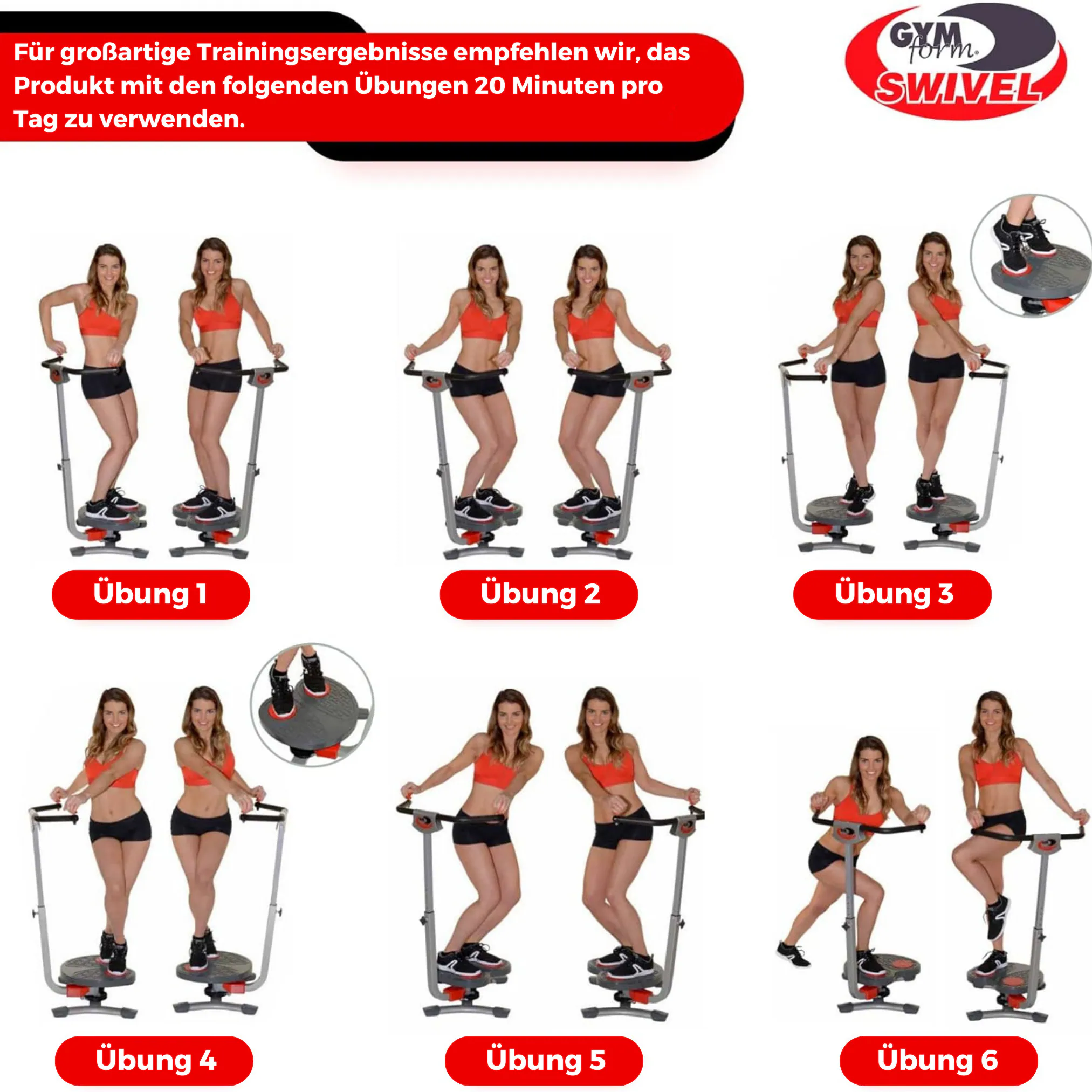 Gymform® Bauchmuskelmaschine, Waist Twist & Shape, Ganzkörperdrehscheibe Swivel