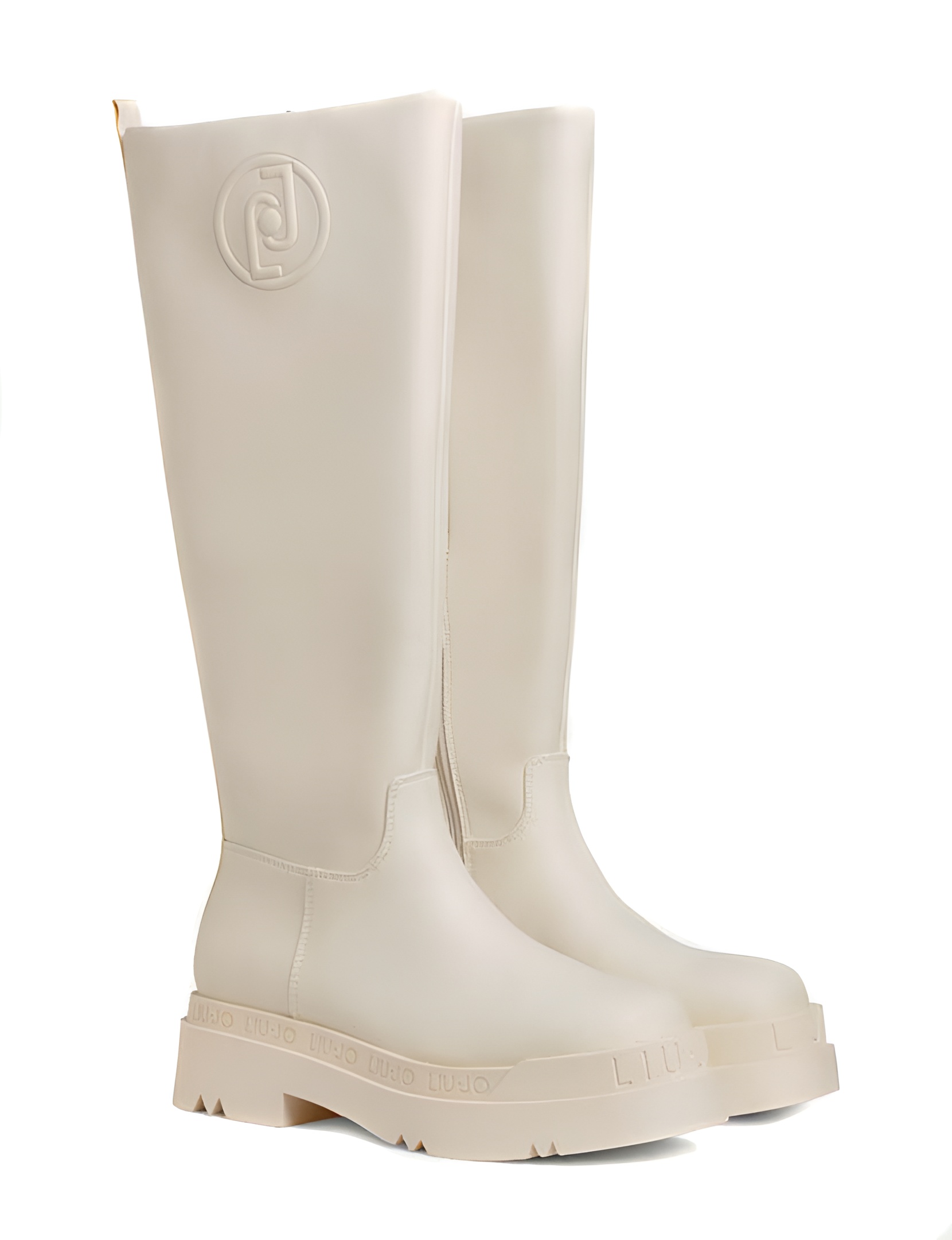 Beige Knee-High Boots