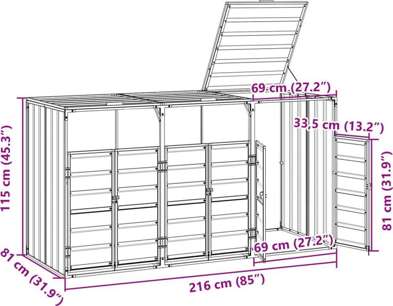 Containerberging - Gepoeerd Staal - Tuin - Sterke Constructie