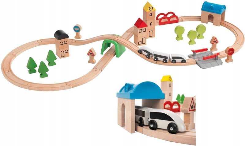 IKEA Lillabo Houten Trein & Baan Set - 45 Delig