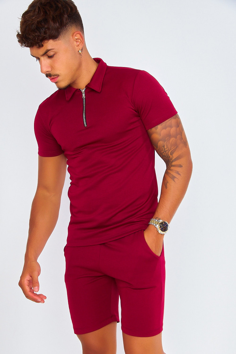 Ensemble bordeaux polo + short