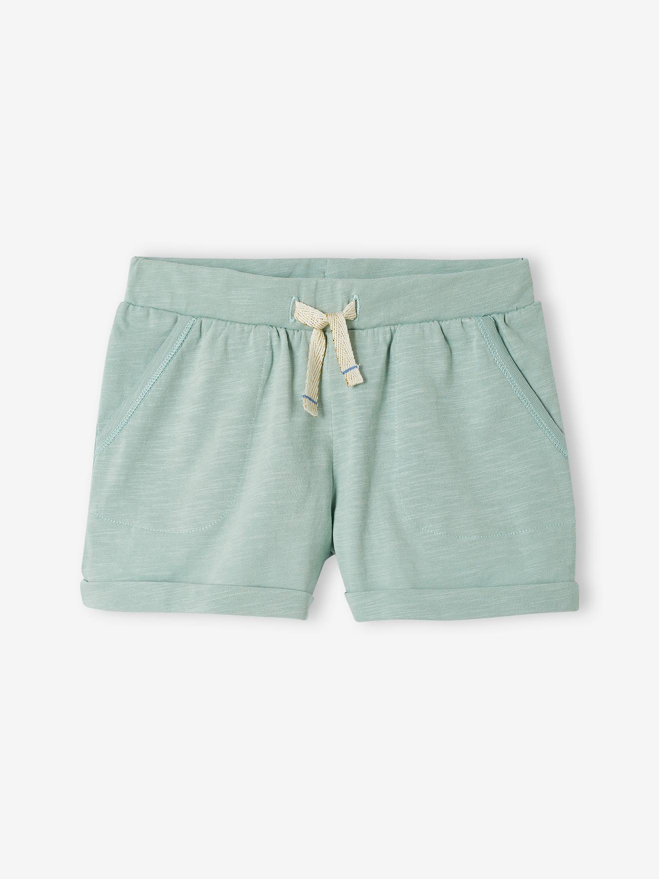 Conjunto de 2 shorts de tricô verde-água para meninas