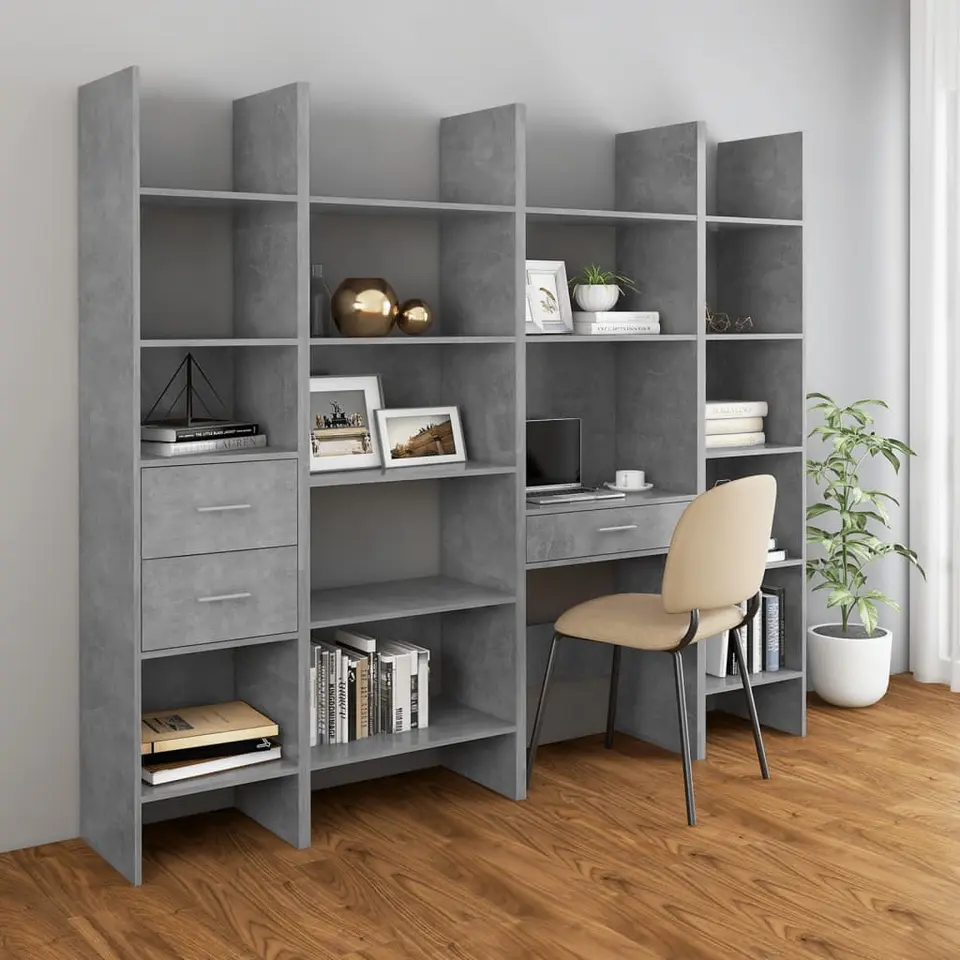 vidaXL - Boekenkast - Grijs - Bewerkt hout