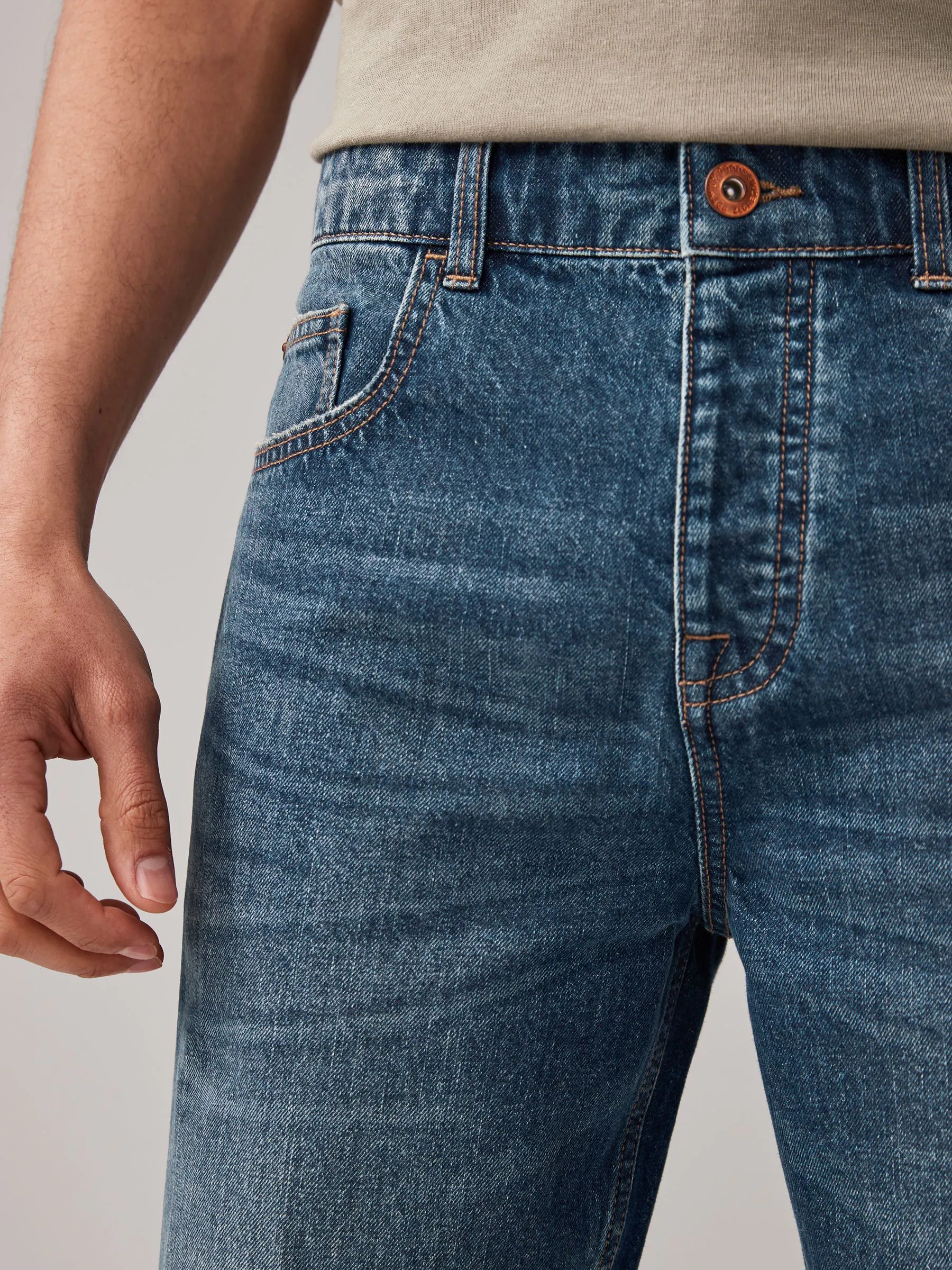 Vintage blauw - 100% katoenen authentic jeans