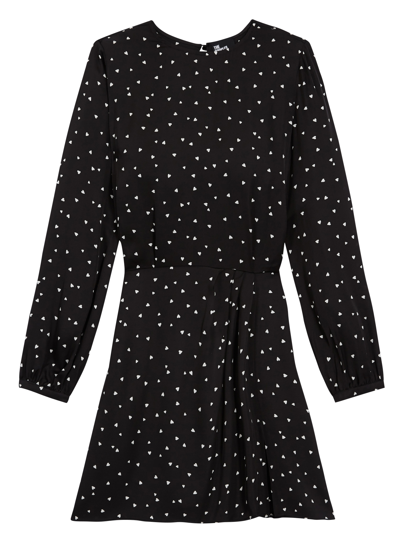 Robe courte en viscose imprimée | Noir