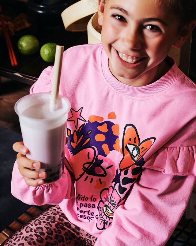 Z8 - Charelle - Kids Sweater - Roze - Met Ruches