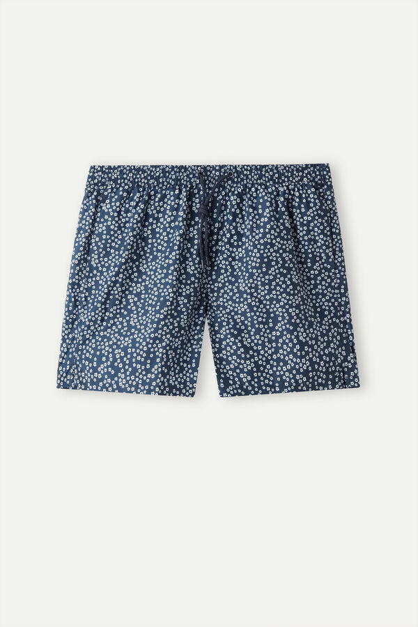 Maiô boxer com estampa microfloral