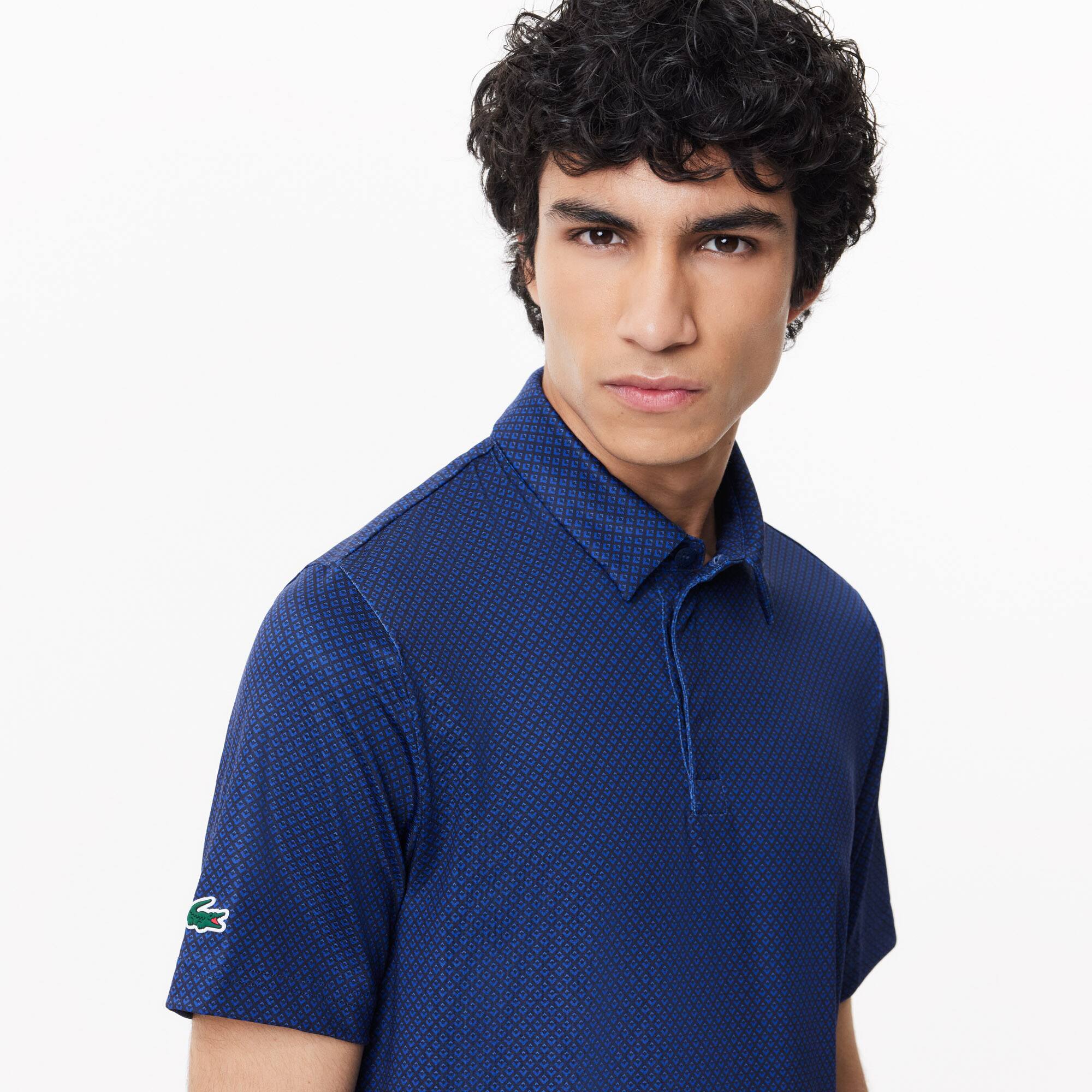 Ultra-Dry Golf Poloshirt mit kleinem Aufdruck und UV-Schutz Kurze Ärmel - Blau - Lacoste - Herren